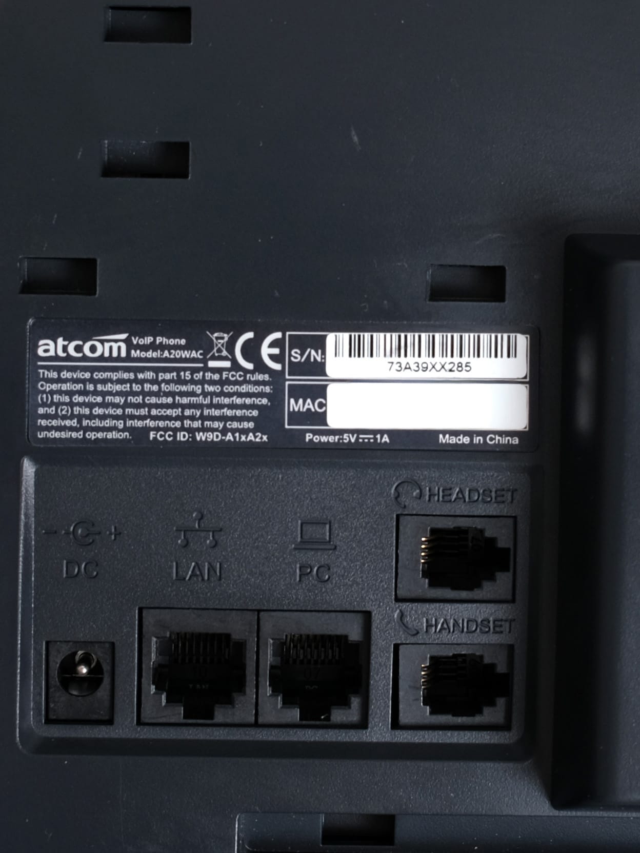 VoIP телефон ATCOM A20WAC с Wi-Fi 2.4/5 ГГц, 6 аккаунтов, G.722, OpenVPN.